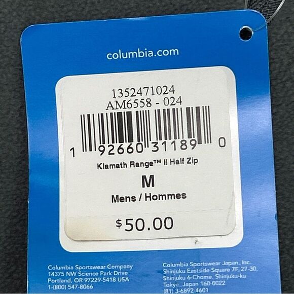 NWT Columbia Men's M Klamath Range II Fleece Pullover Grey 50 UPF Omni Shade - Picture 5 of 8